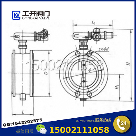 D641X氣動蝶閥結構圖 D641X氣動蝶閥結構圖