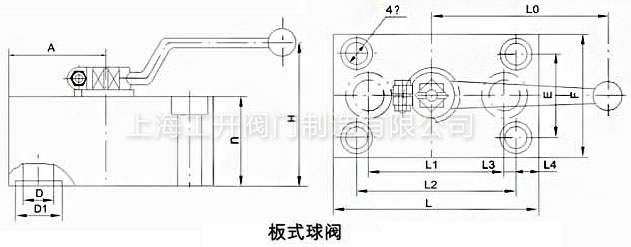 YJZQ板式高壓球閥結構尺寸 YJZQ板式高壓球閥結構尺寸