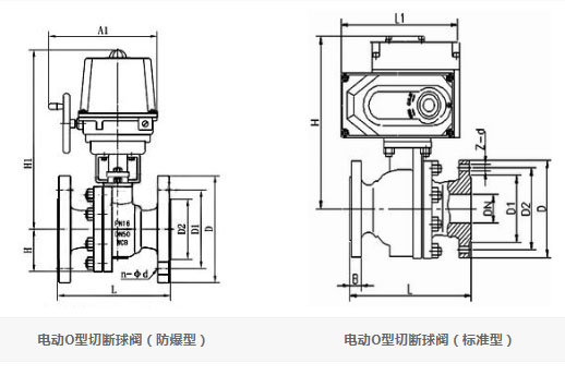 ZDRO電動O型切斷球閥結構圖 ZDRO電動O型切斷球閥結構圖